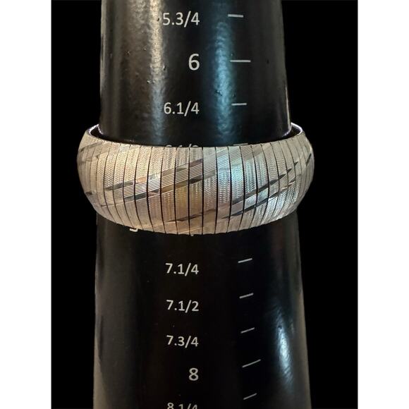 Italian Sterling Silver 925 Textured Articulated Panel Bracelet - Picture 13 of 14